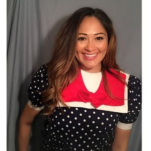 Vintage Sailor Dress w PolkaDots