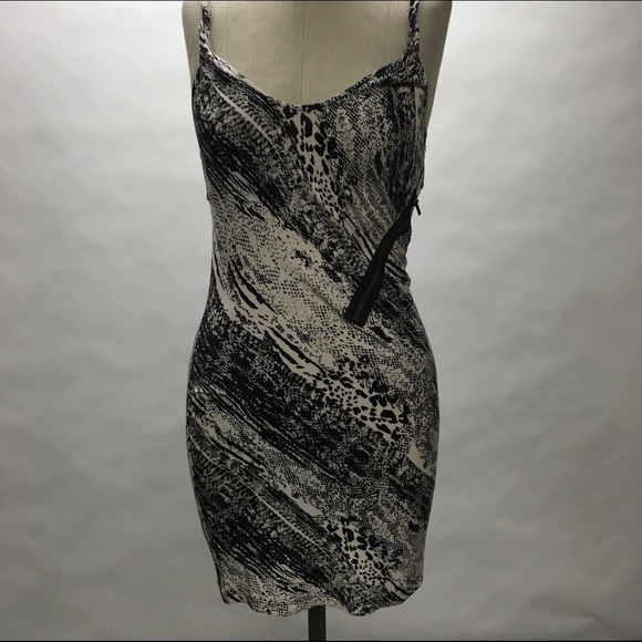 Guess snakeskin print keyhole back mini dress L