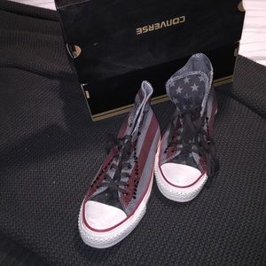 Studded American flag hi top chuck Taylor converse