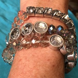 "DIAMONDS & PEARLS" SET OF 3 FABULOUS BRACELETS