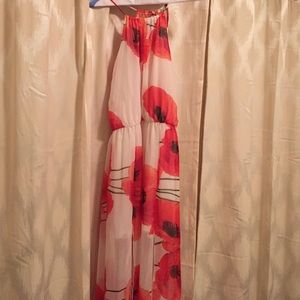 Sheer dress with slip and long slit