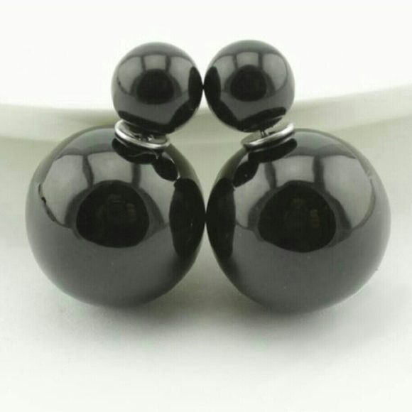 Double Sided Earrings Black
