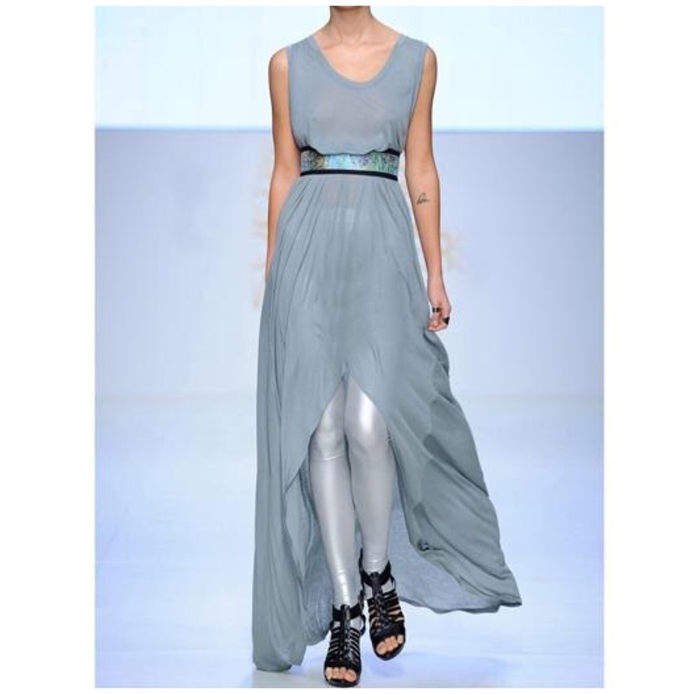 Black maxi asymmetrical layer tank top - Picture 2 of 8