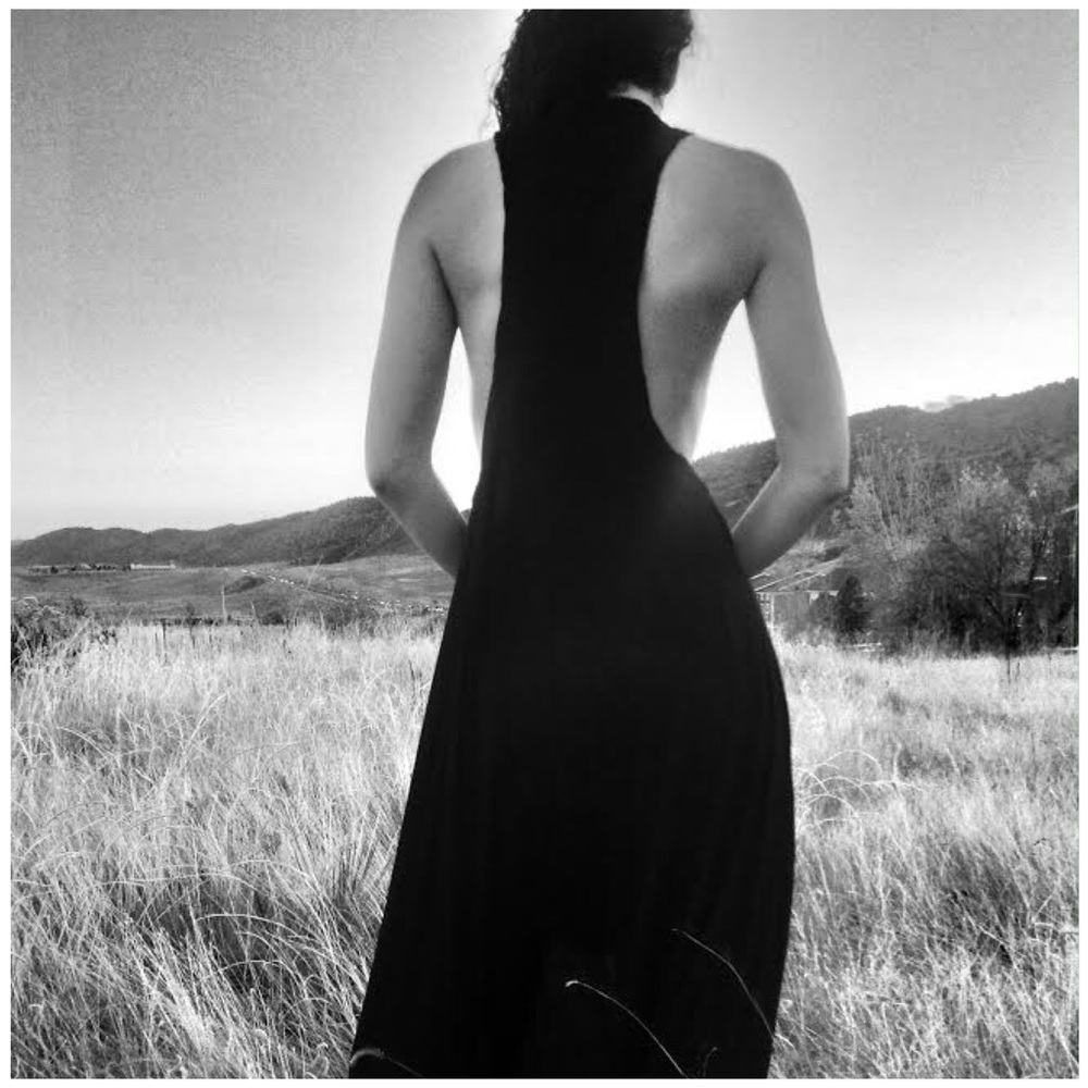 Black maxi asymmetrical layer tank top - Picture 6 of 8