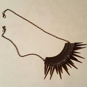 Bronze colored spikey necklace