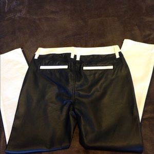 Ivory black leather pants size 6