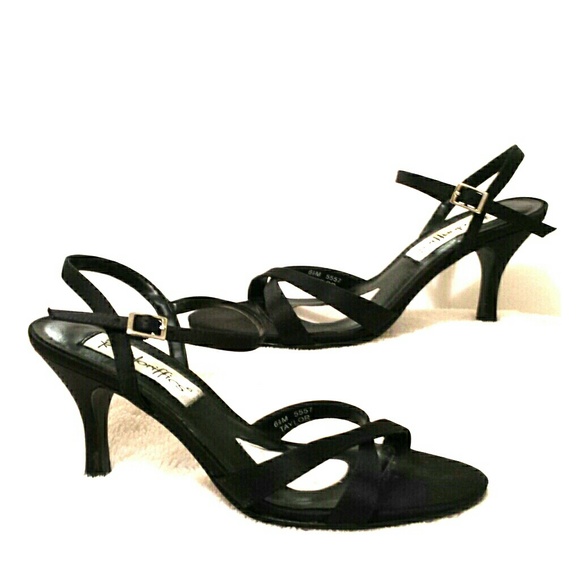 Coloriffics black strappy heels