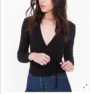 NEW American Apparel Crepe Wrap Top