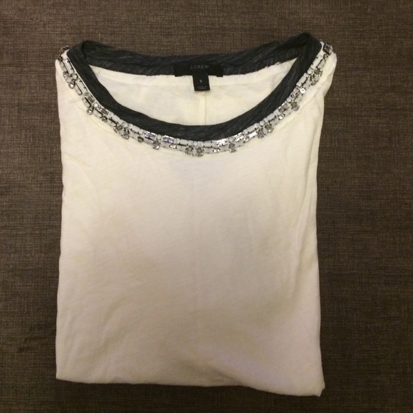 Neverworn Jcrew small shortsleeve beaded neckline