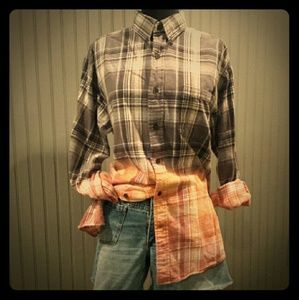 *sold* Grunge Flannel Shirt, Bleached Shirt