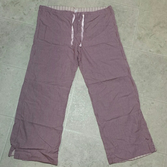 Red stripped Abercrombie pajama pants.