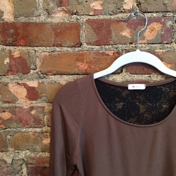 Long sleeve top with black lace back