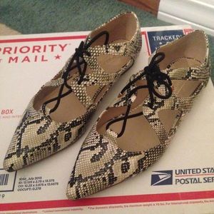 Topshop Snakeskin Flats