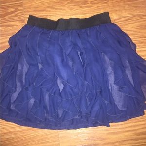 Ruffle blue mini skirt