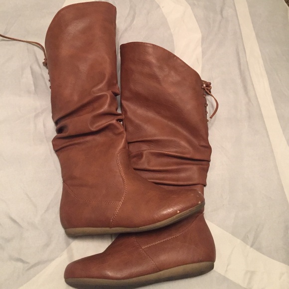 Brown knee high boots