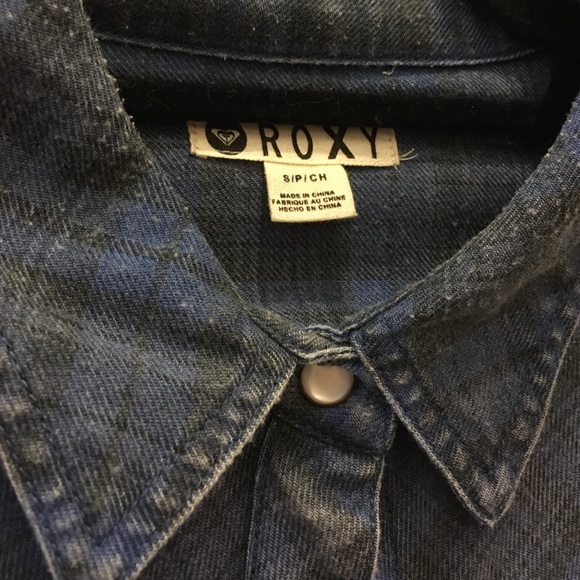 Roxy distressed denim check shirt - Picture 2 of 4