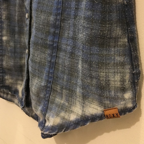 Roxy distressed denim check shirt - Picture 3 of 4