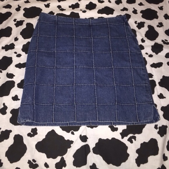 90s early 2000s Denim patchwork mini skirt