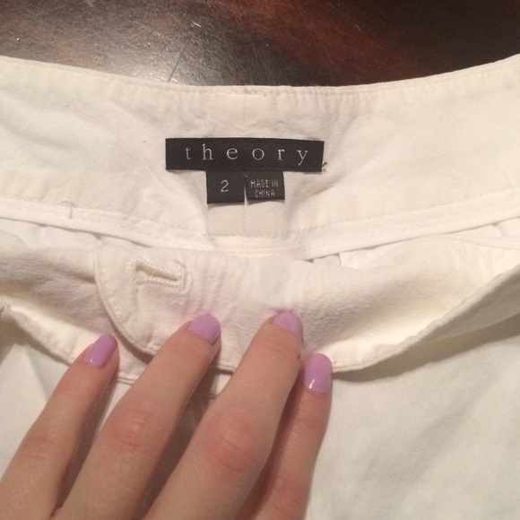 Womens theory linen shorts - Picture 4 of 4