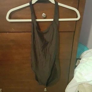 Black halter leotard
