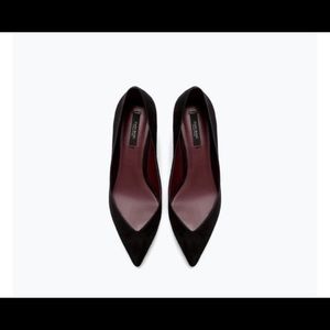 Zara Salon Tacon Black Kitten Heels Sz. 39/8 AW14