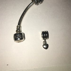 Silver Pandora heart charm