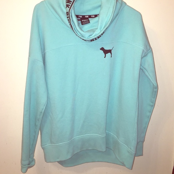 PINK cowl neck sweater. Mint green. Size small.