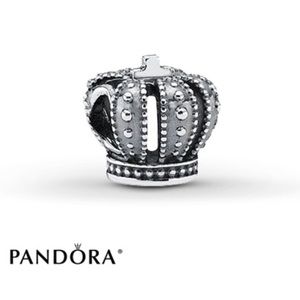 Silver royal crown Pandora charm