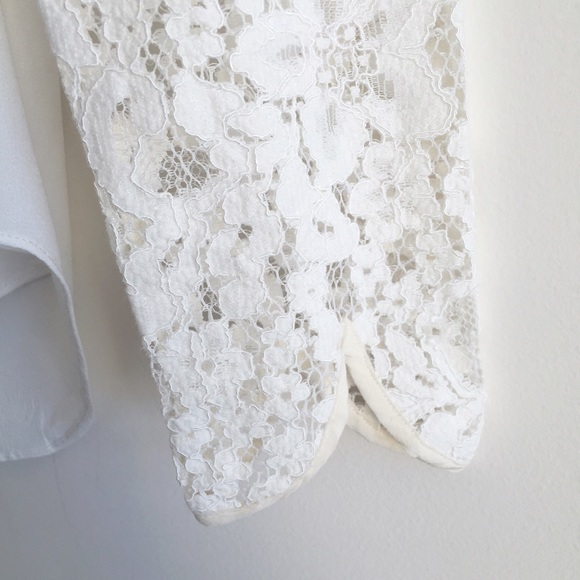 ✨SOLD✨ Rebecca Taylor Porcelain Rayon + Lace Top - Picture 3 of 4