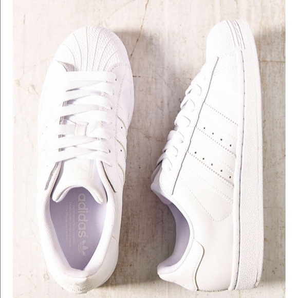 White adidas superstar sneakers