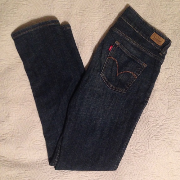 Levis slender straight medium dark wash jeans 8