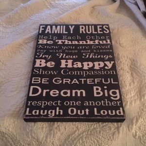 Francesca's cute Family Rules wall art