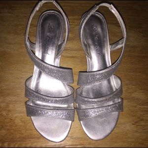 Lulu Townsend Silver Baby Glitter Heels