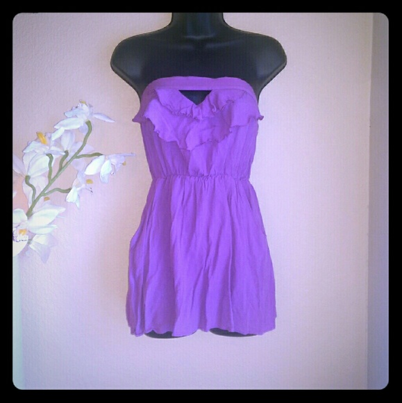 Purple Strapless Top