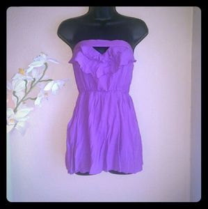 Purple Strapless Top