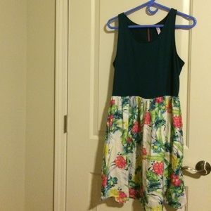 Tropical print dress
