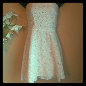 White Strapless Dress, Eyelet
