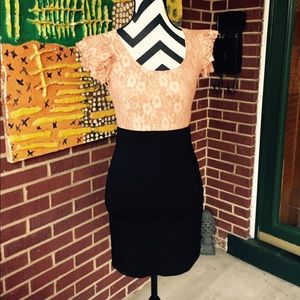 Forever21 Bodycon Tan and black dress