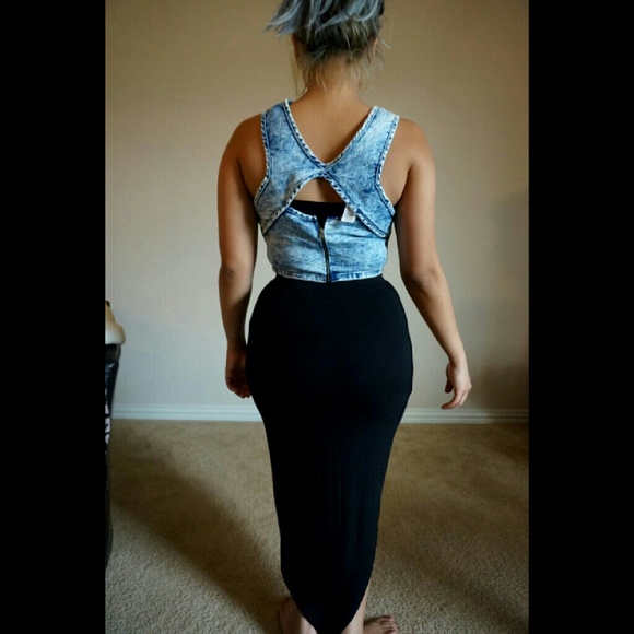 Denim Crop Top - Picture 2 of 2