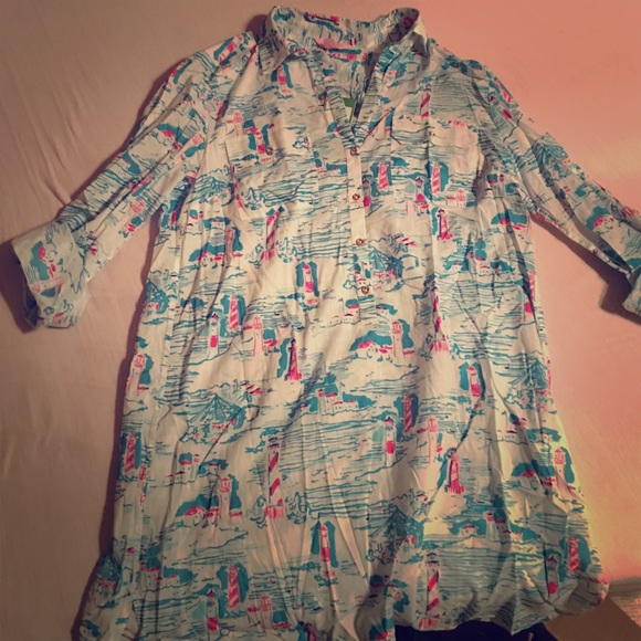 Lilly Pulitzer tunic top"watch out lighthouse"