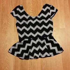 Striped Navy Peplum top