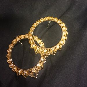 Gold Hoop Diamond earrings