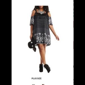 Plus size cold shoulder dress