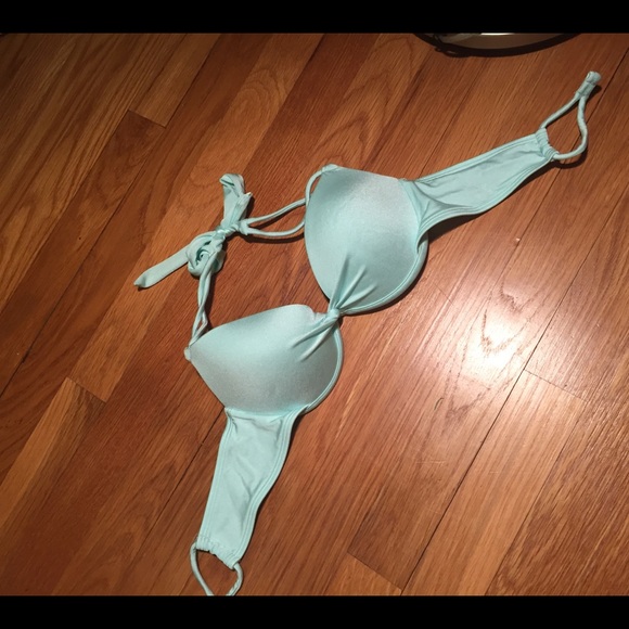 Victoria Secret Baby Blue Twist Halter Bikini Top