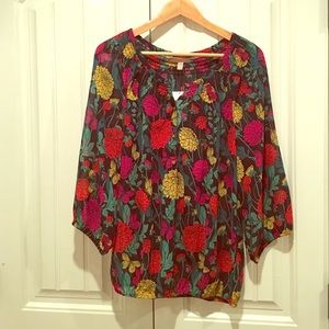 Banana Republic sheer floral M blouse, NWT