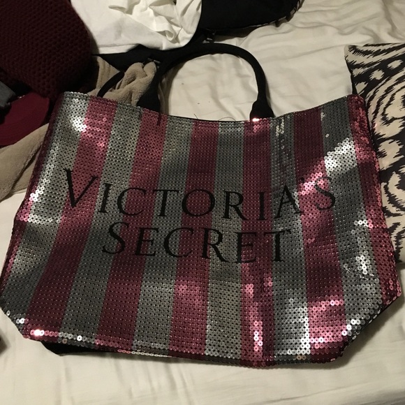 LIMITED EDITION Victoria's Secret Sequined Tote - Picture 1 of 2