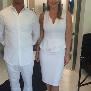 Bebe white midi dress