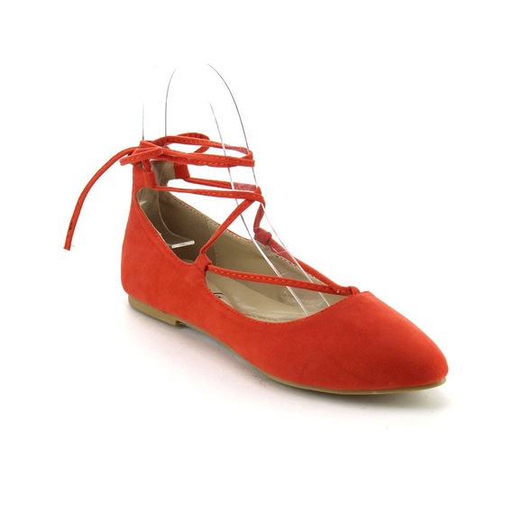 Coral lace up flats Final Price - Picture 3 of 3
