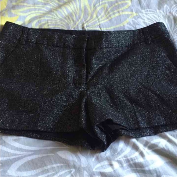 Black shimmer shorts