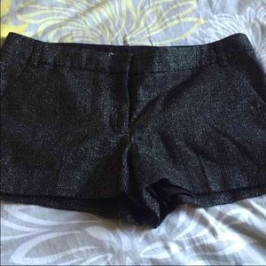 Black shimmer shorts